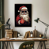 Santa's Classic Charm Art Print with Pop Culture Poster