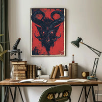 Demon Visage Art Print Poster for Home Decor and Wall Aesthetics PosterGoat