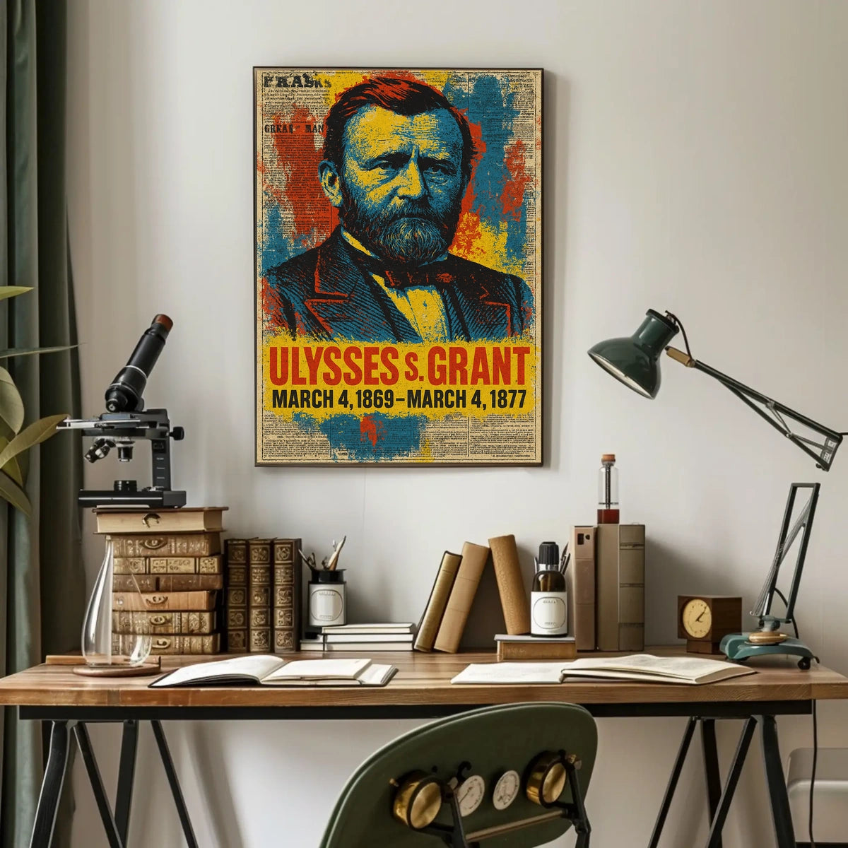 Ulysses S. Grant 18th President of the United States Street Art Mashup Poster