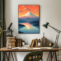 Majestic Mountain Sunset Poster PosterGoat