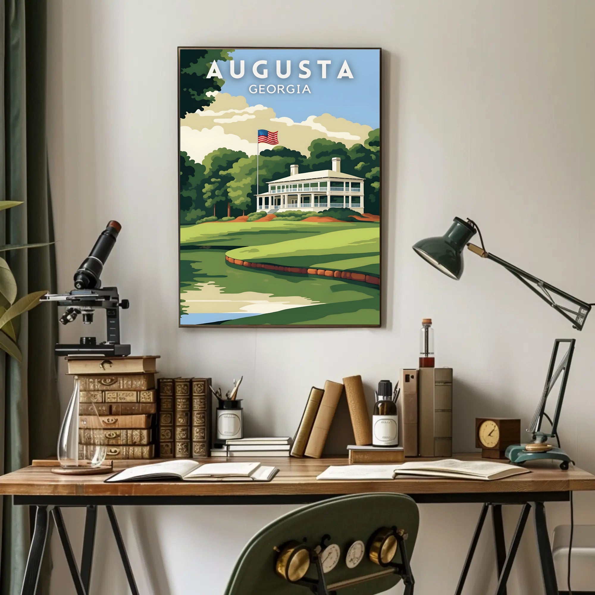 Augusta National Golf Club Vintage Travel Poster