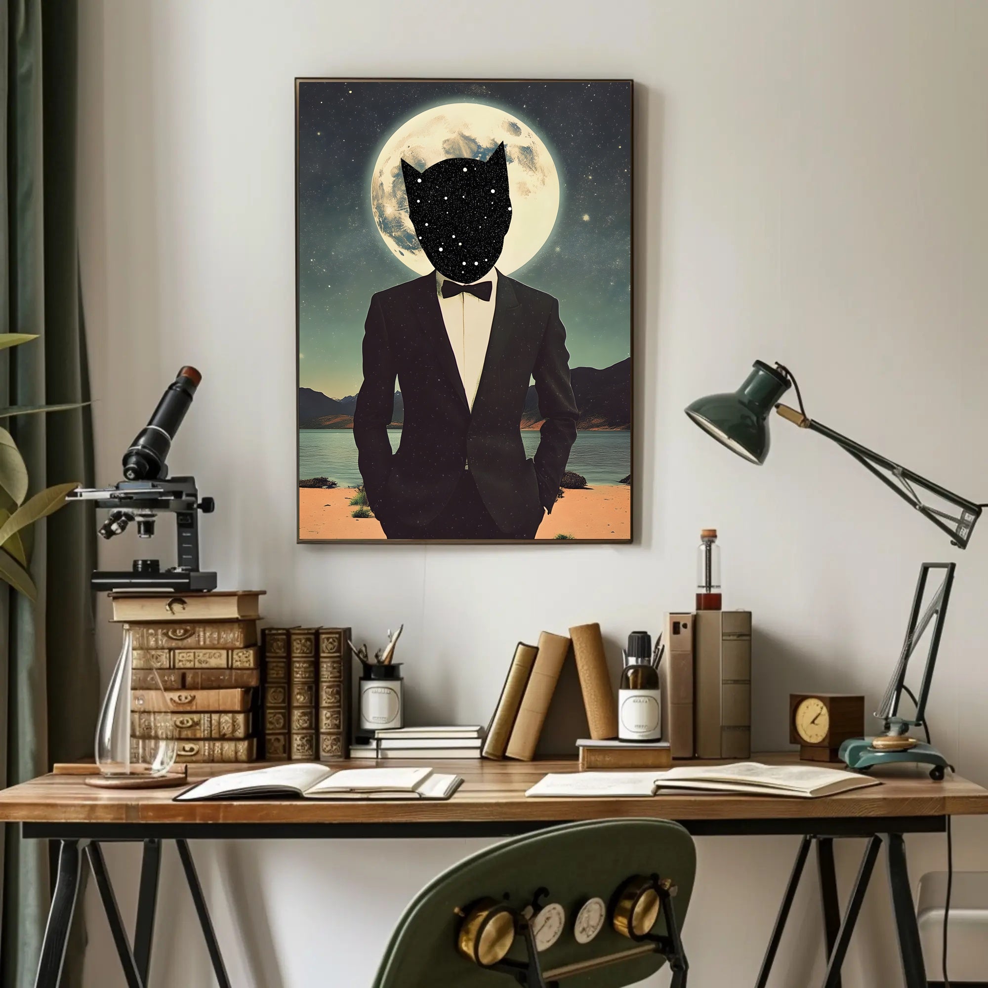 Cosmic Elegance Surreal Poster Print Wall Art