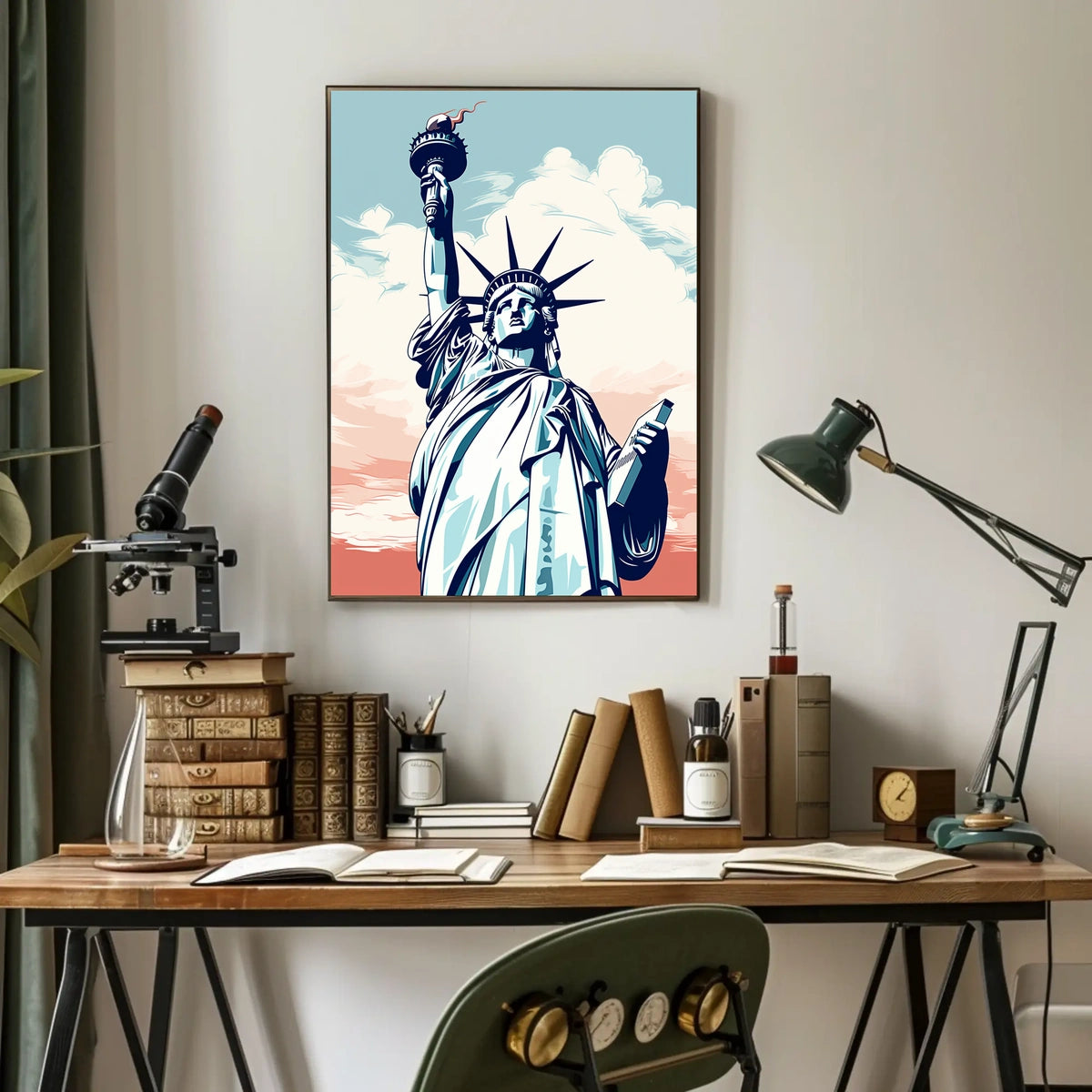 Liberty Spectacle in Artistic Travel Poster