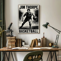 Dynamic Basketball Action Stylized Art Poster