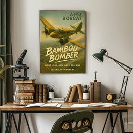 AT-17 Bobcat in Flight WWII Poster