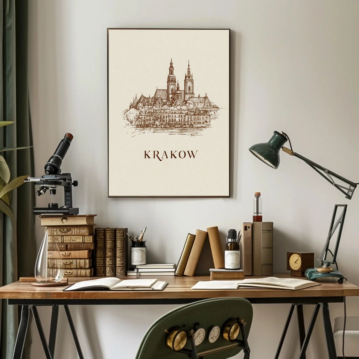 Krakow Architectural Sketch Poster