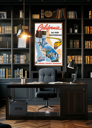 California All-Year Vacationland Union Pacific Railroad (1950s) Poster