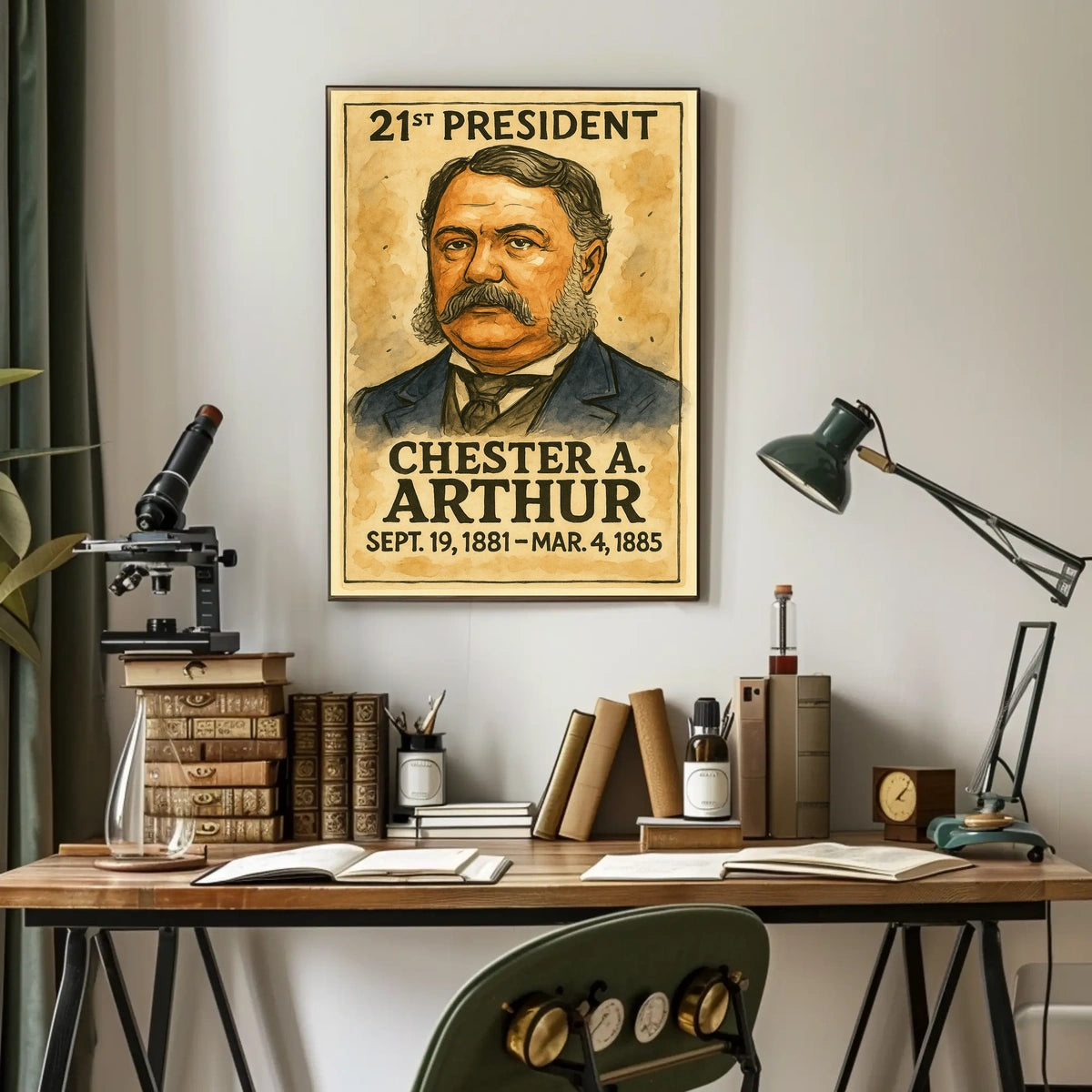 Chester A. Arthur's Legacy Illustrated Historical or Presidential Poster