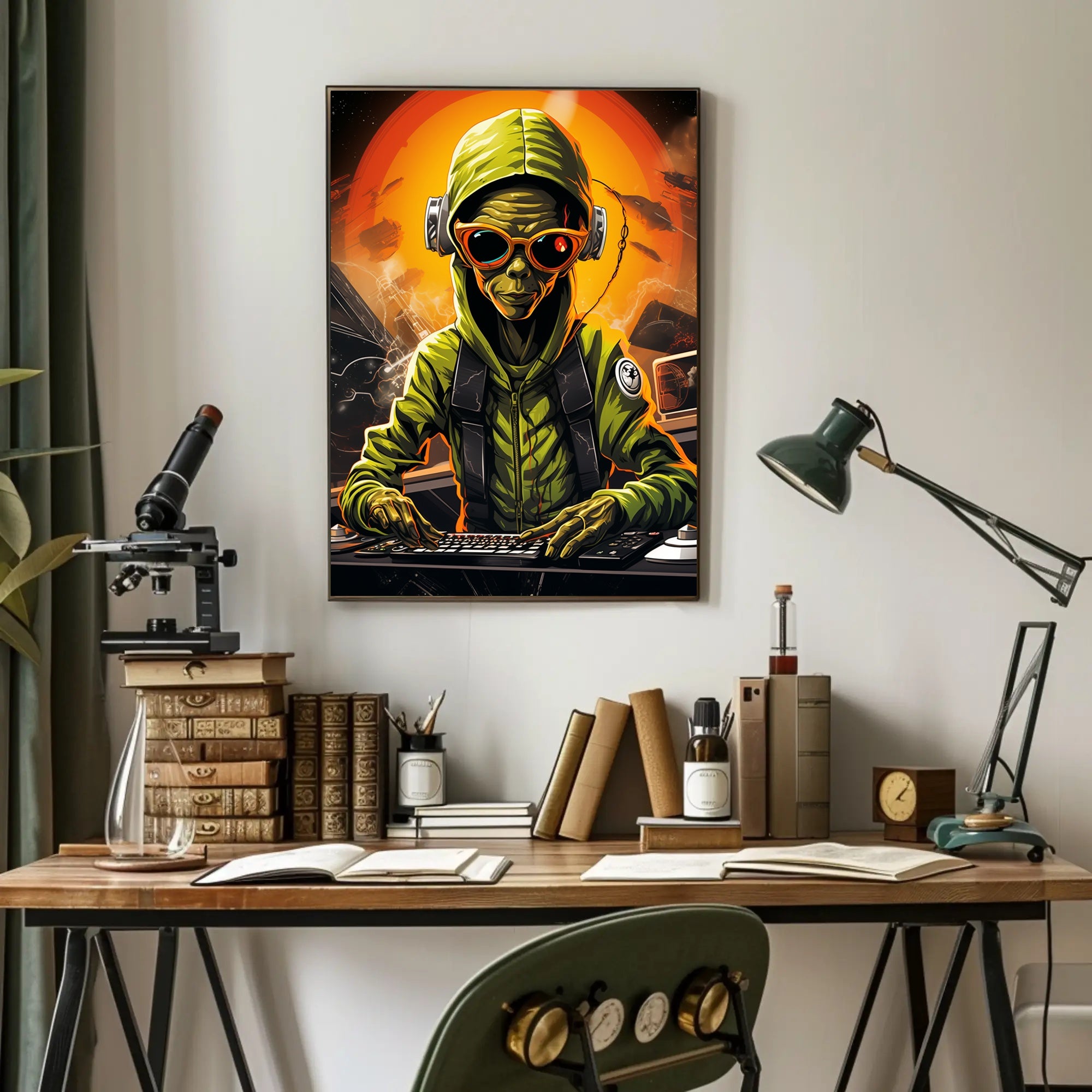 Alien Dj In Space Poster