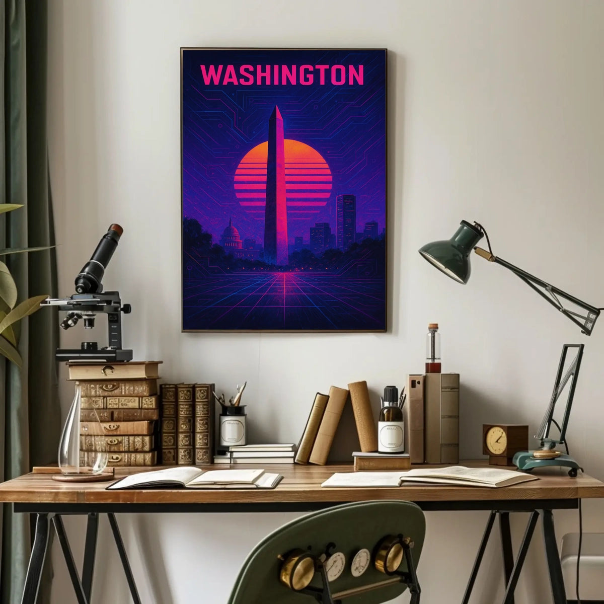 Washington Monument Futuristic Wanderlust Decor Poster