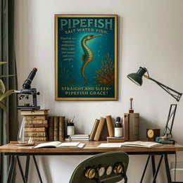 Pipefish Illustration: Vintage Marine Life Educational Poster