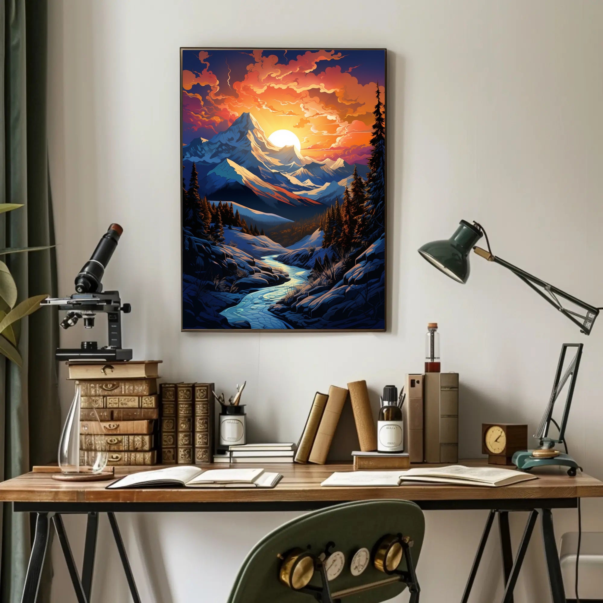 Majestic Mountain Sunset Poster