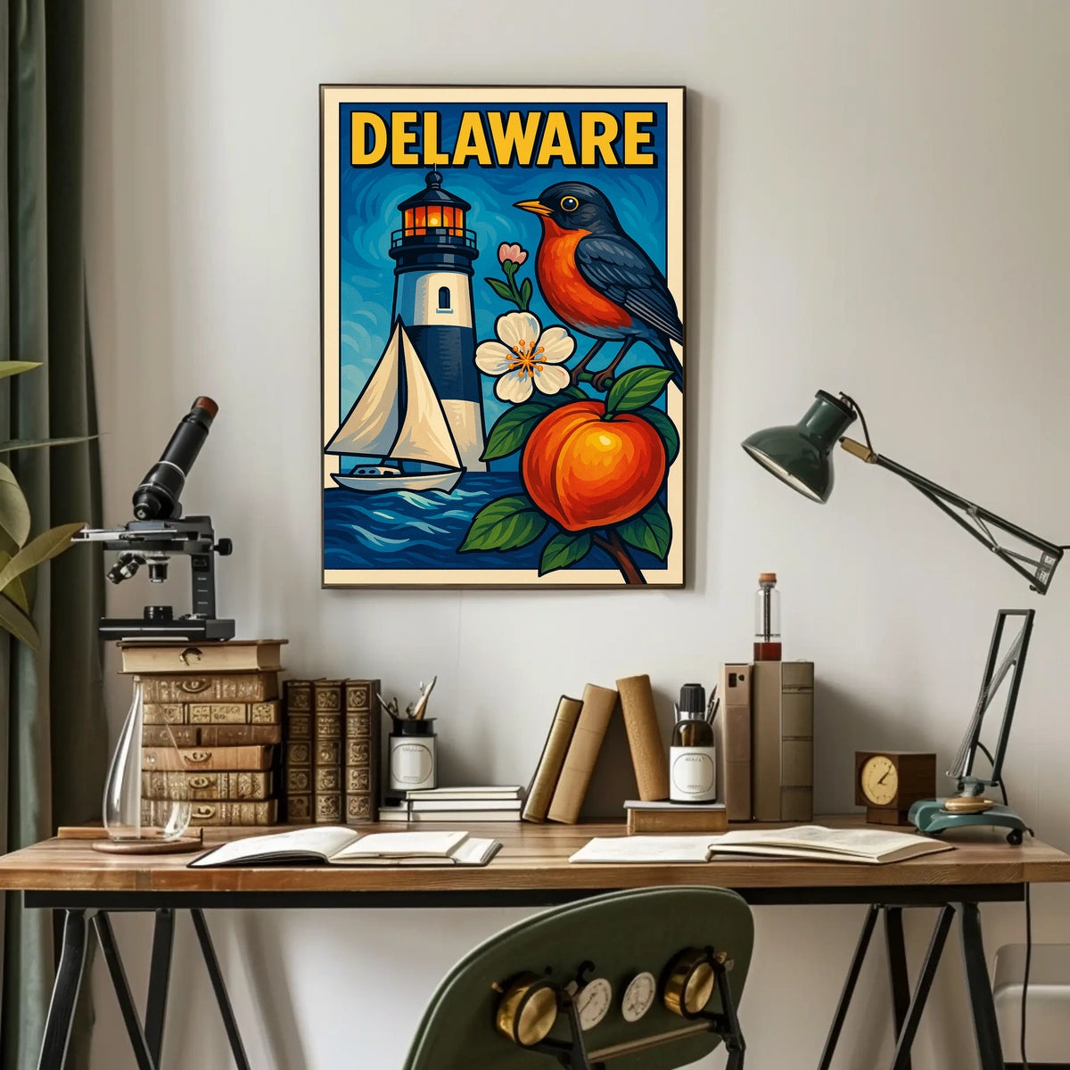 Delaware Scenic Illustration Poster