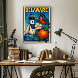 Delaware Scenic Illustration Poster