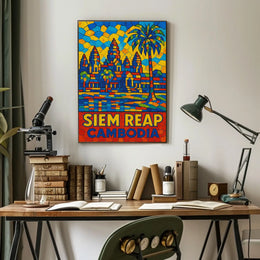 Siem Reap Vibrant Mosaic Poster