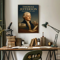 Thomas Jefferson Vintage Presidential Art Print - Historical Poster