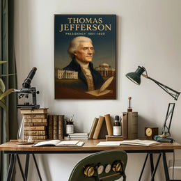 Thomas Jefferson Vintage Presidential Art Print - Historical Poster
