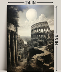 Moonlit Ruins Of Rome Poster