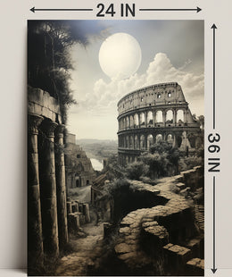 Moonlit Ruins Of Rome Poster