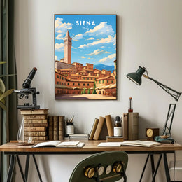 Siena Cityscape Art: Explore Tuscan Charm with Travel Poster