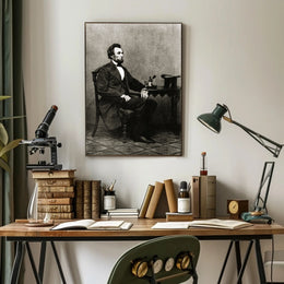 Abraham Lincoln Seated Light Background Poster Print PosterGoat