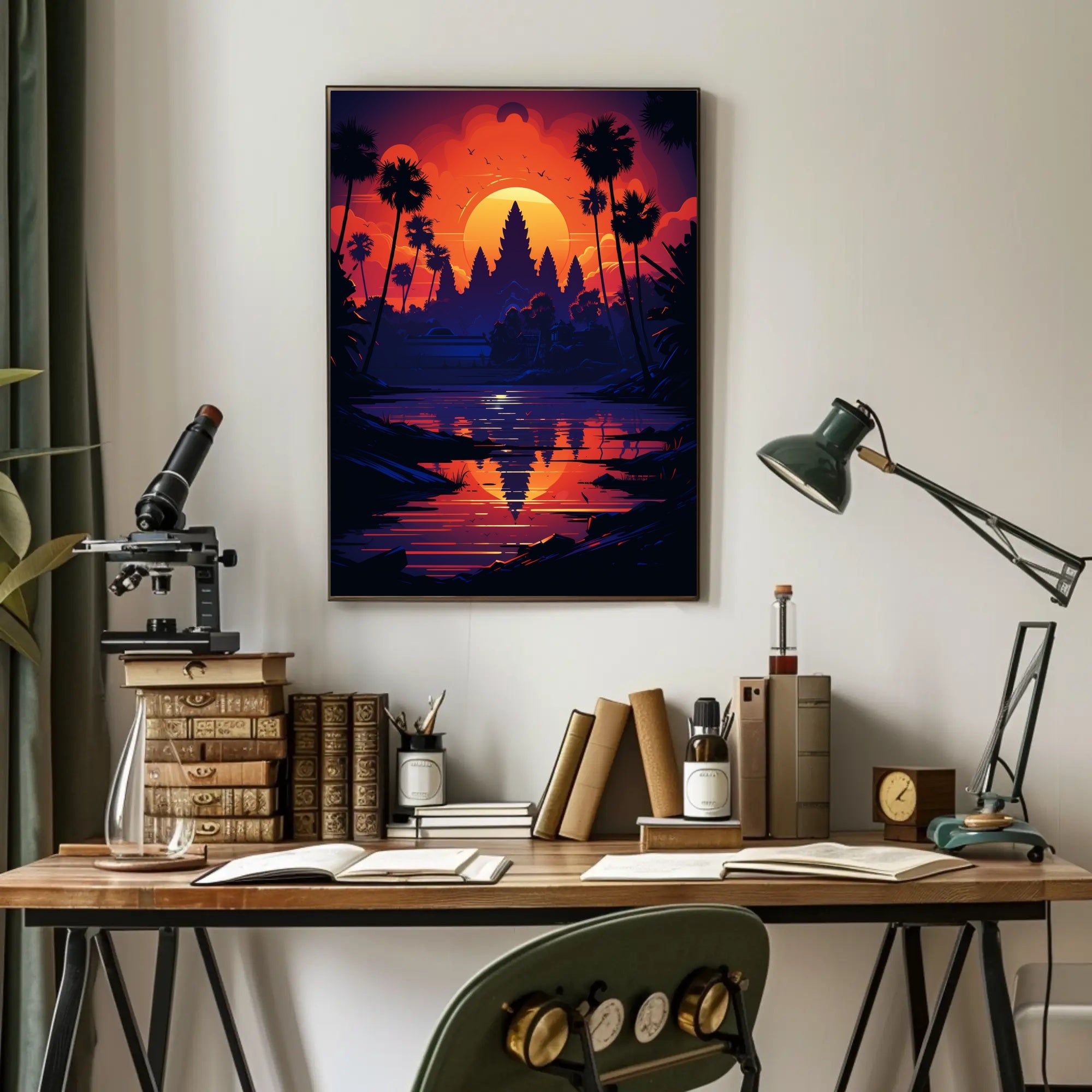 Sunset Over Tranquil Waters Poster