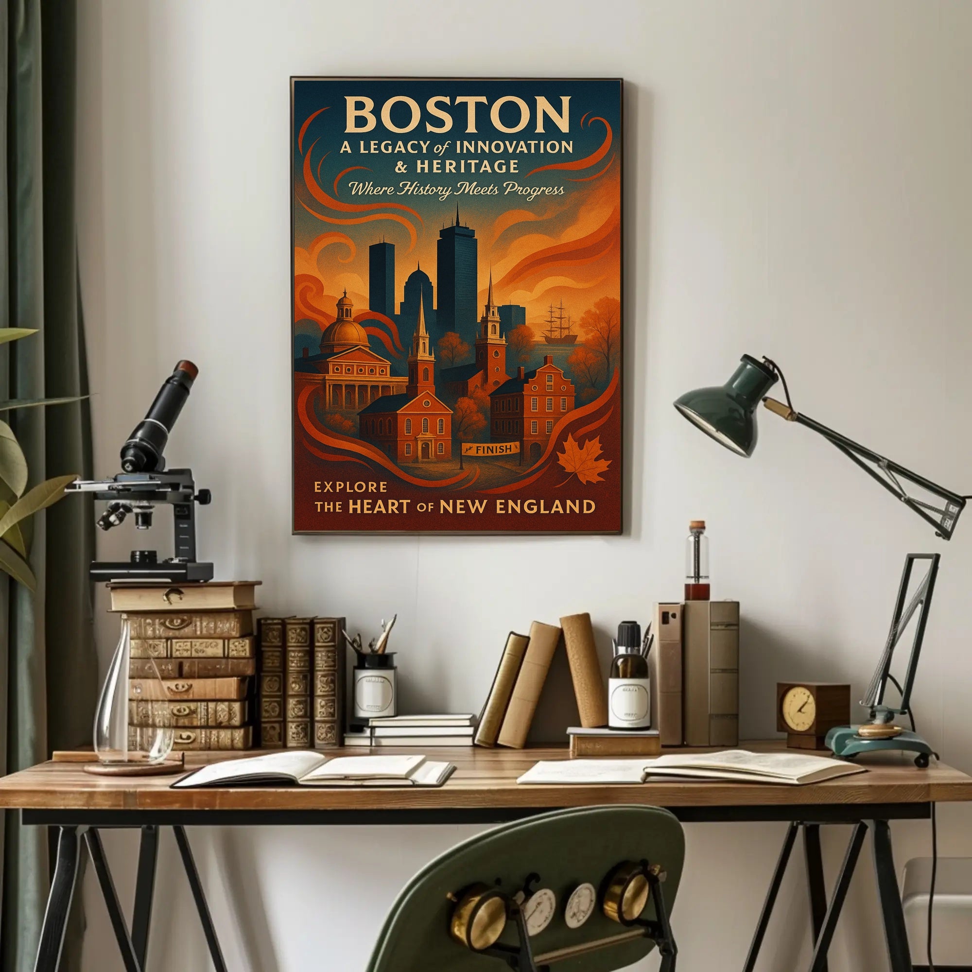 Boston A Legacy of Innovation Heritage Poster PosterGoat