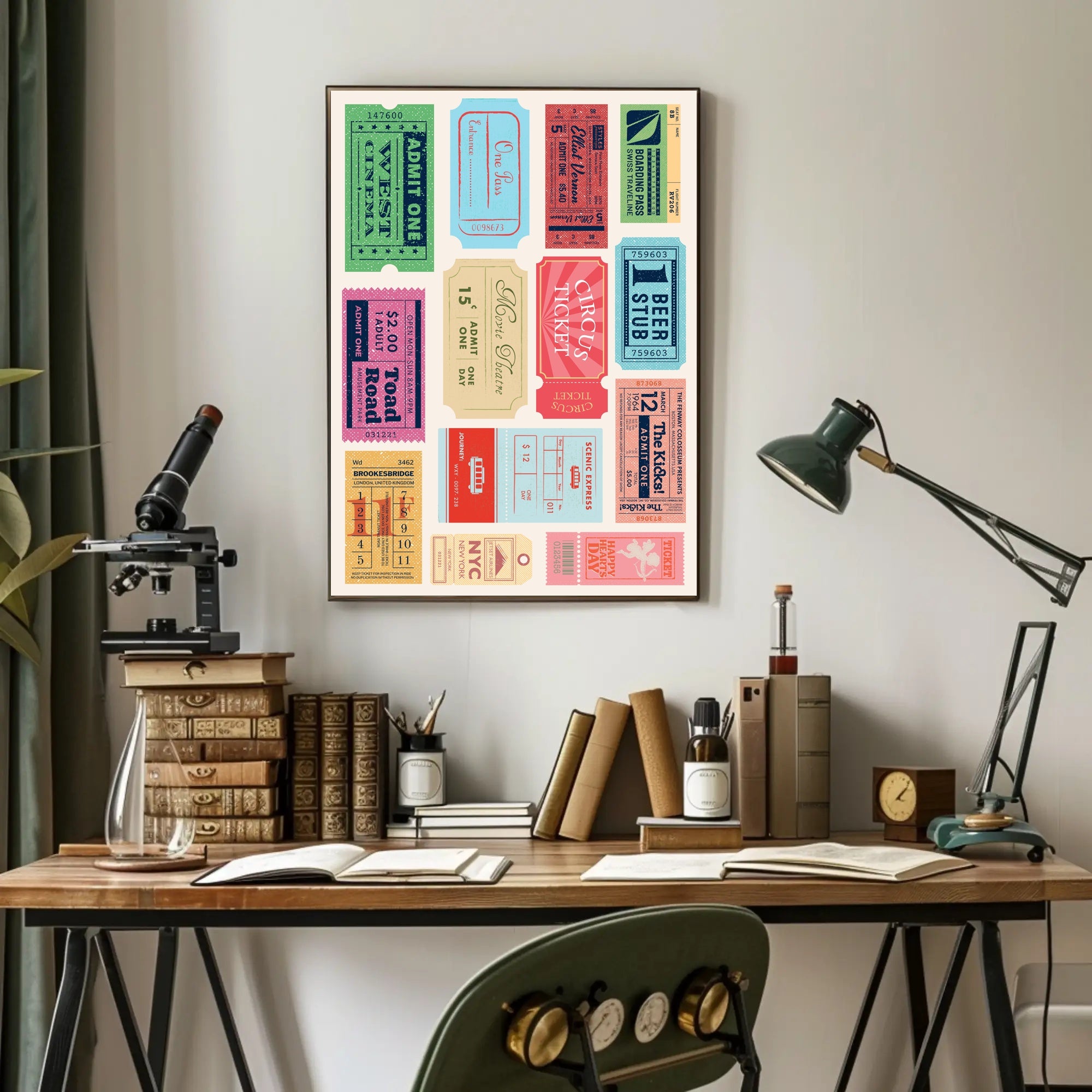 Vintage Nostalgia Ticket Collage: Travel Poster PosterGoat