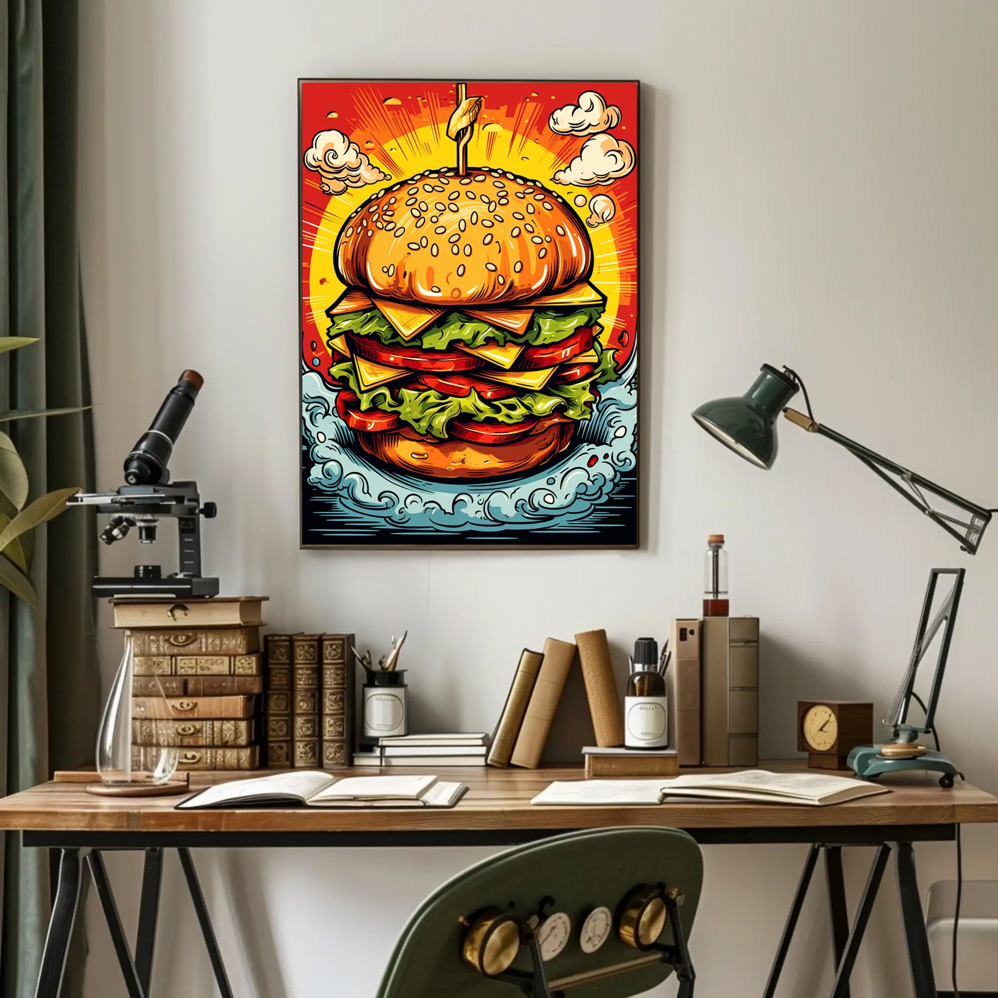 Towering Burger Delight Poster PosterGoat