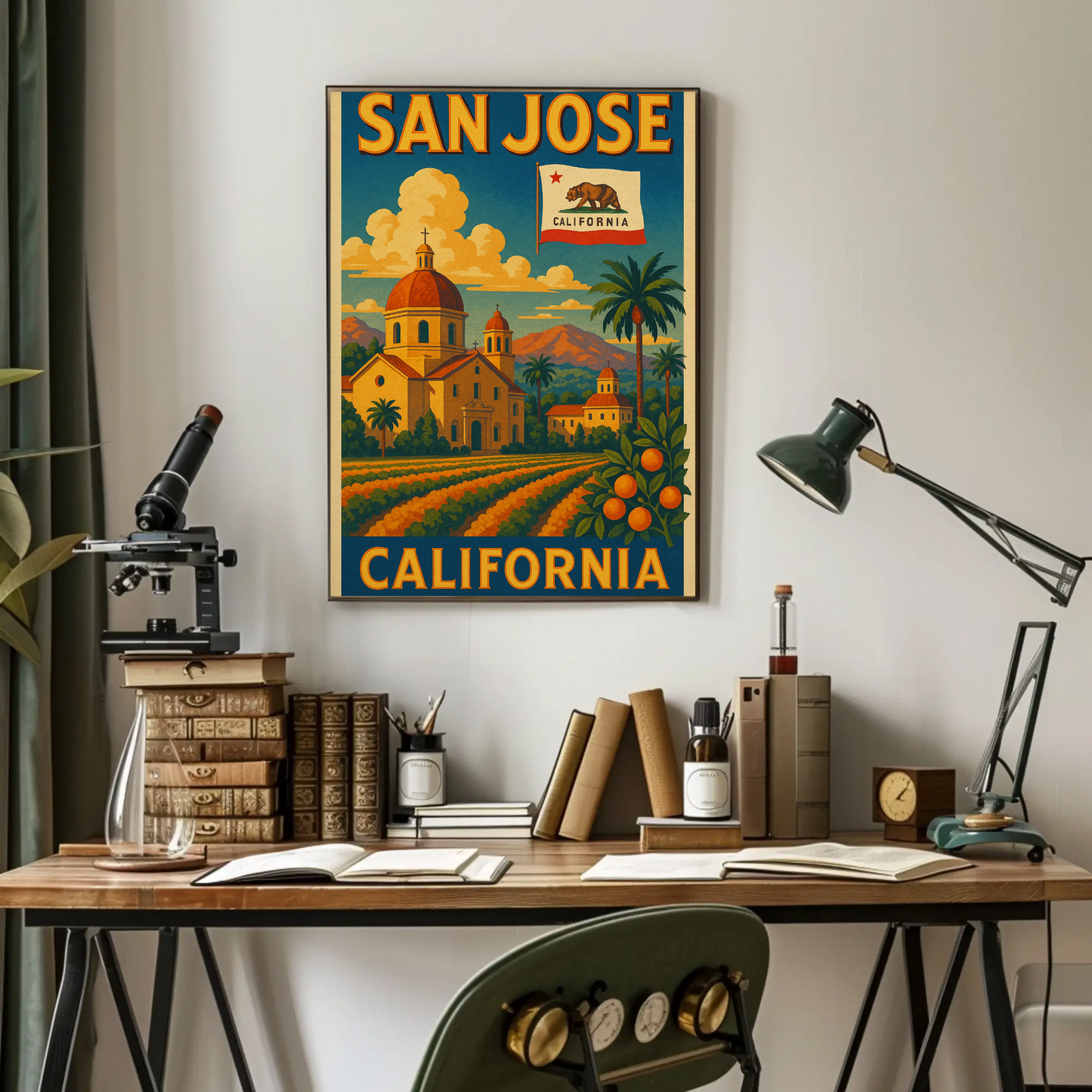 San Jose California Mission Travel Poster