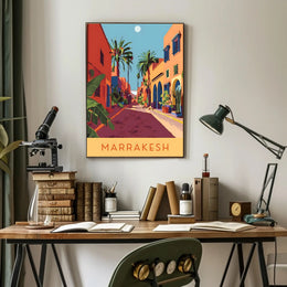 Marrakesh Vintage Vibes Street Scene Travel Poster