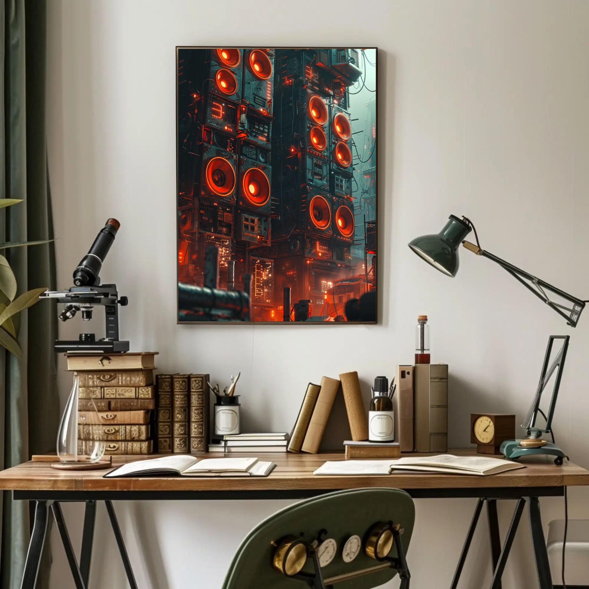 Futuristic Cyberpunk Cityscape Poster: Urban Energy Vibes PosterGoat