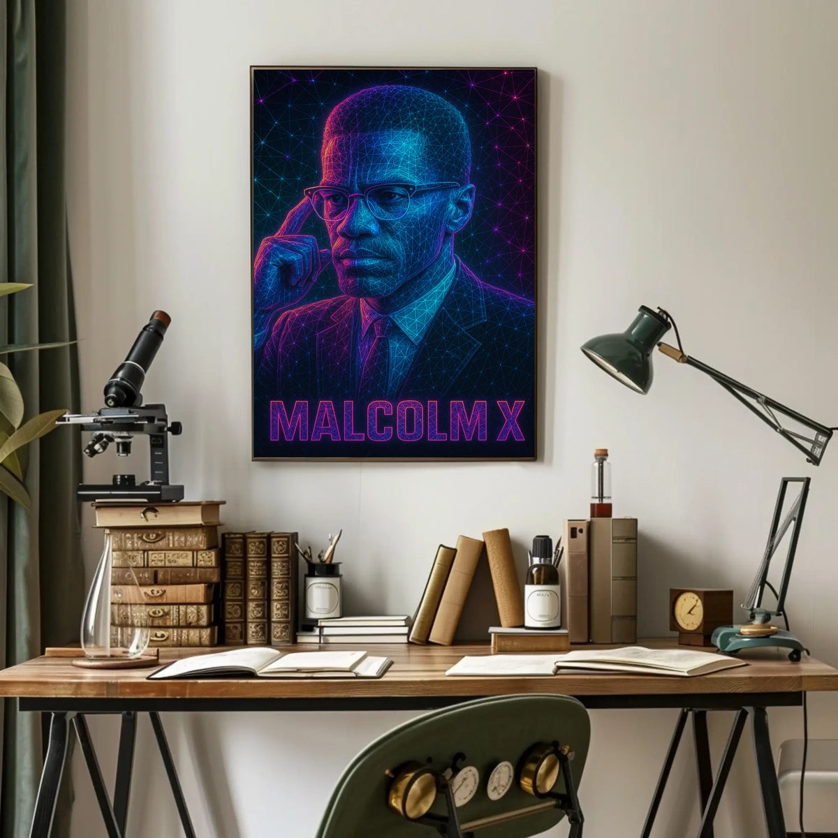 Malcolm X Visionary Leader Poster