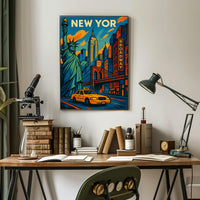 New York City Vibes Poster Scenic Cityscape Wall Art Print