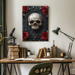 Skull And Roses Poster