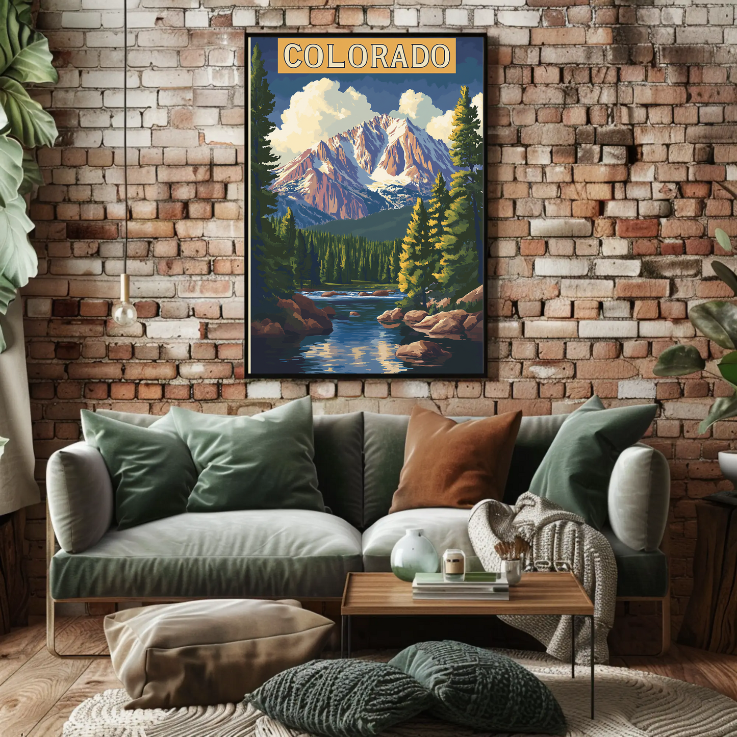 Colorado Scenic Mountains Vintage Travel Poster
