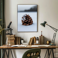 Pine Cone In Snow Poster