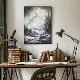 Majestic Winter Mountainscape Romanticism National Park Poster