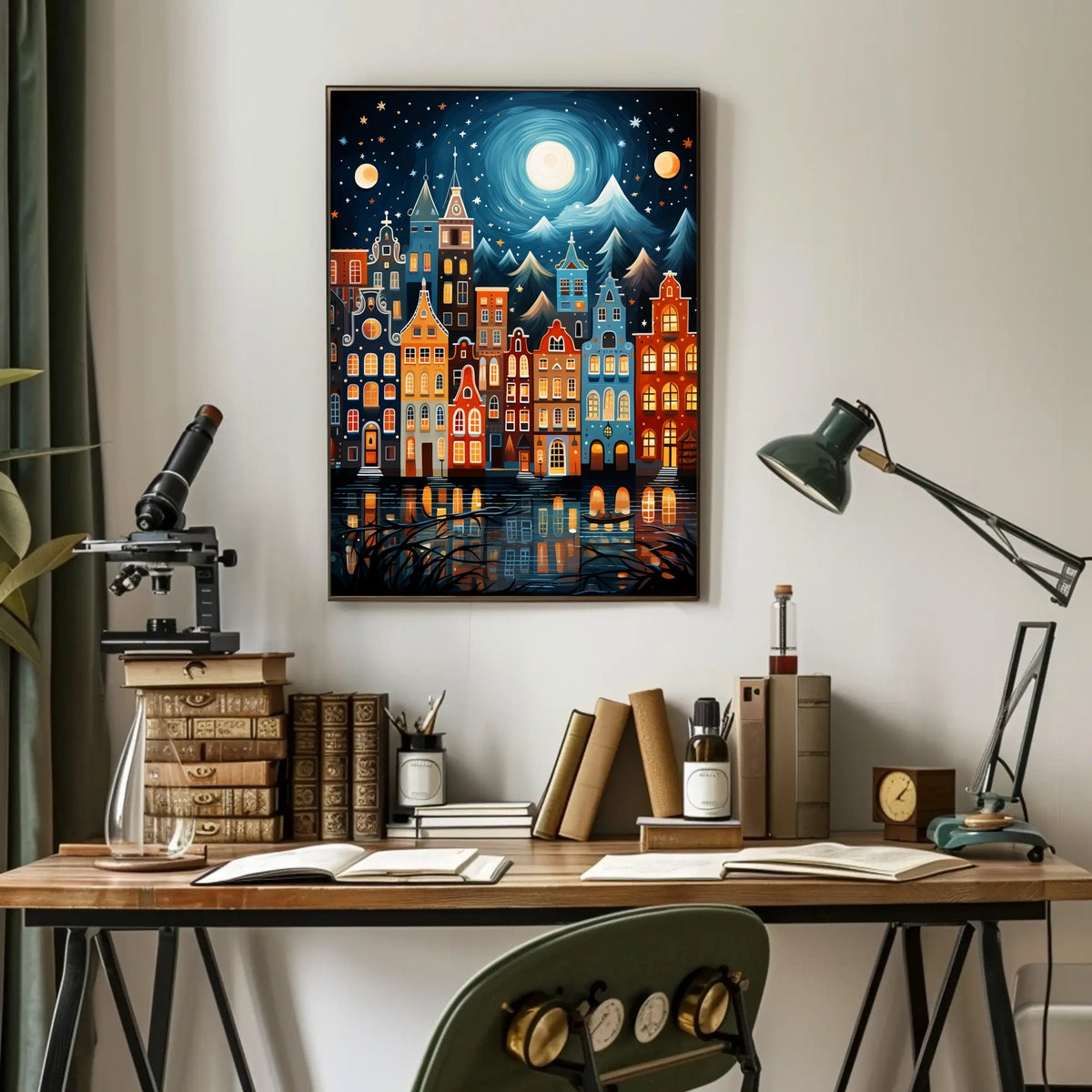 Picturesque Cityscape in European Architectural Style Travel Poster