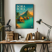 Bora Bora Tranquility in a Vintage Travel Poster PosterGoat
