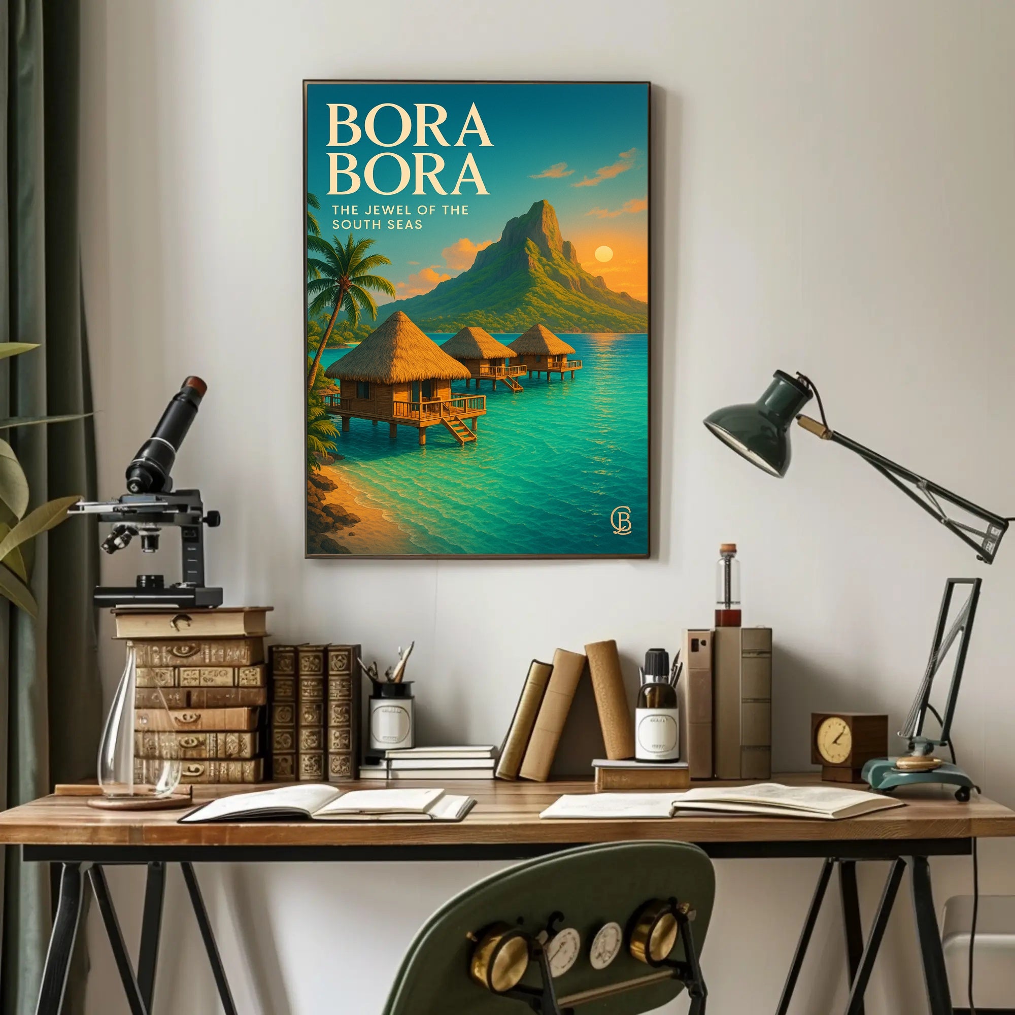 Bora Bora Tranquility in a Vintage Travel Poster PosterGoat