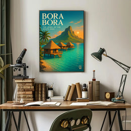 Bora Bora Tranquility in a Vintage Travel Poster PosterGoat