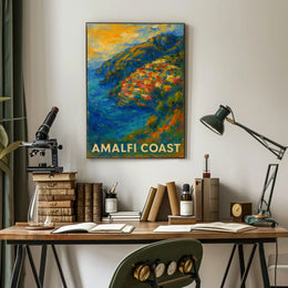 Amalfi Coast Poster Wall Art Coastal Decor Travel Lovers