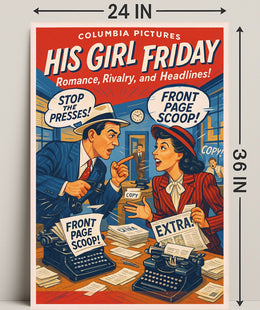 His Girl Friday A Classic Newsroom Comedy Poster PosterGoat