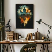Cityscape Reflections Poster