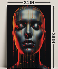Dripping Colors A Futuristic Portrait Poster