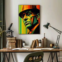 Vibrant Geometric Portrait Poster PosterGoat