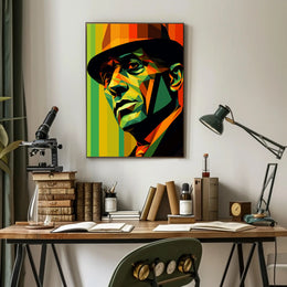 Vibrant Geometric Portrait Poster PosterGoat