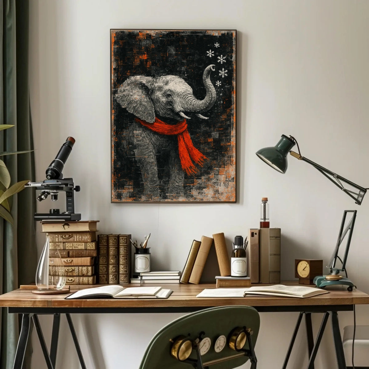 Elephant Landscape Poster