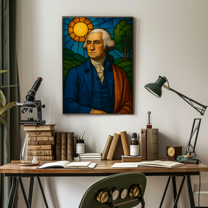 George Washington Stained Glass Tribute Poster